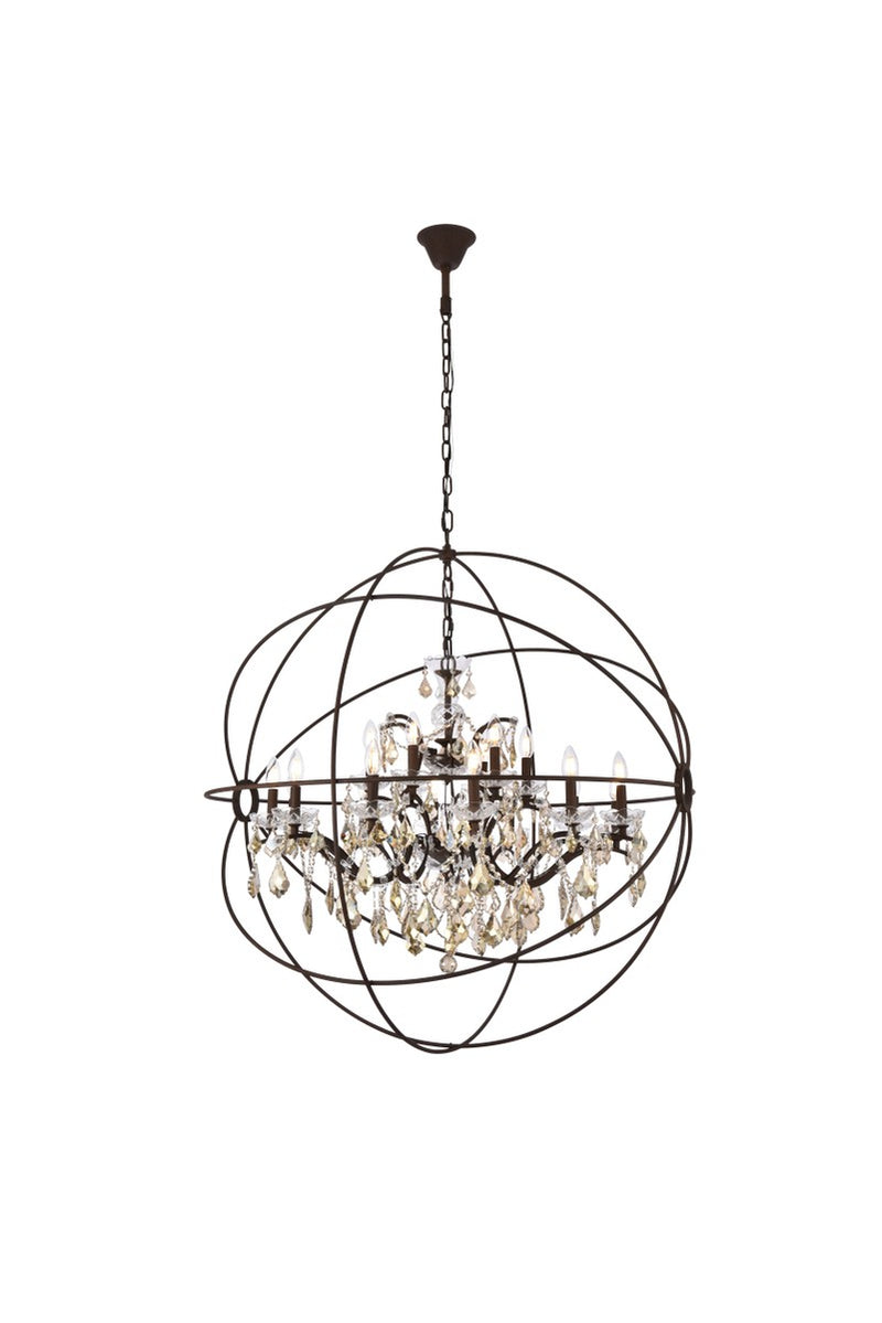 Elegant Lighting - 1130G43RI-GT/RC - 18 Light Chandelier - Geneva - Rustic Intent