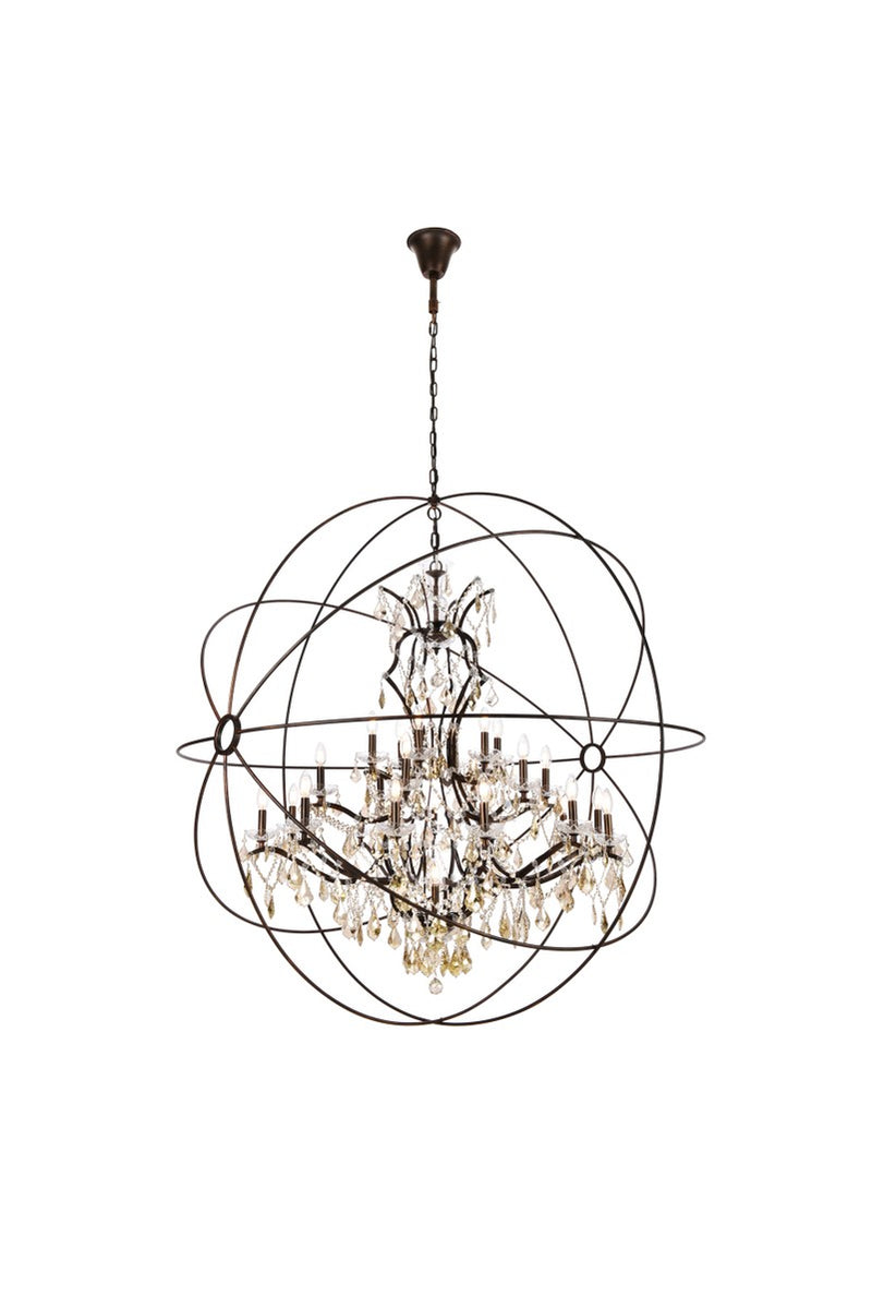 Elegant Lighting - 1130G60DB/RC - 25 Light Chandelier - Geneva - Dark Bronze