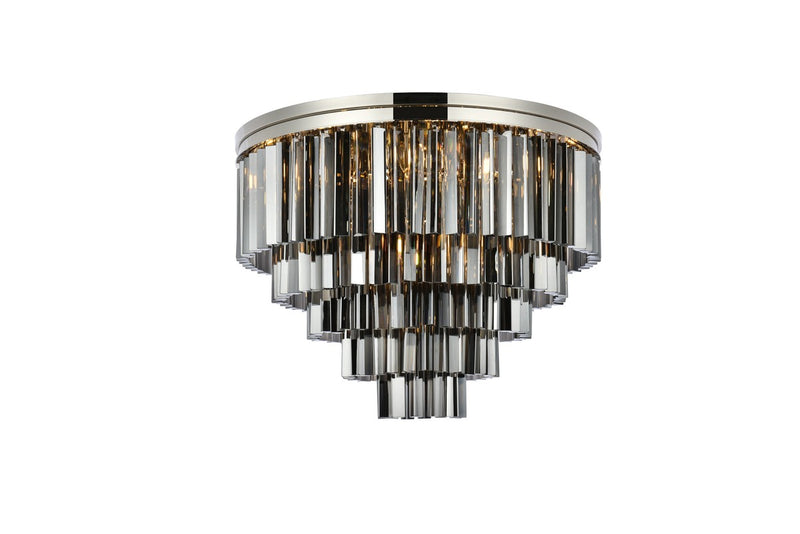Elegant Lighting - 1201F32PN-SS/RC - 17 Light Flush Mount - Sydney - Polished Nickel