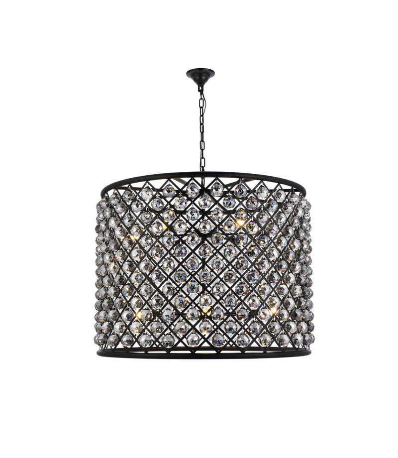 Elegant Lighting - 1206D35MB-SS/RC - 12 Light Chandelier - Madison - Matte Black