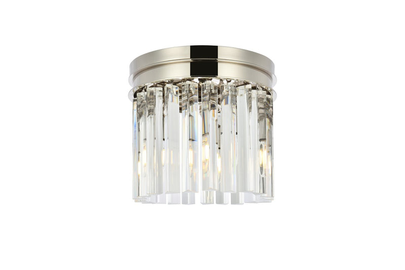 Elegant Lighting - 1208F12PN/RC - Three Light Flush Mount - Sydney - Polished Nickel