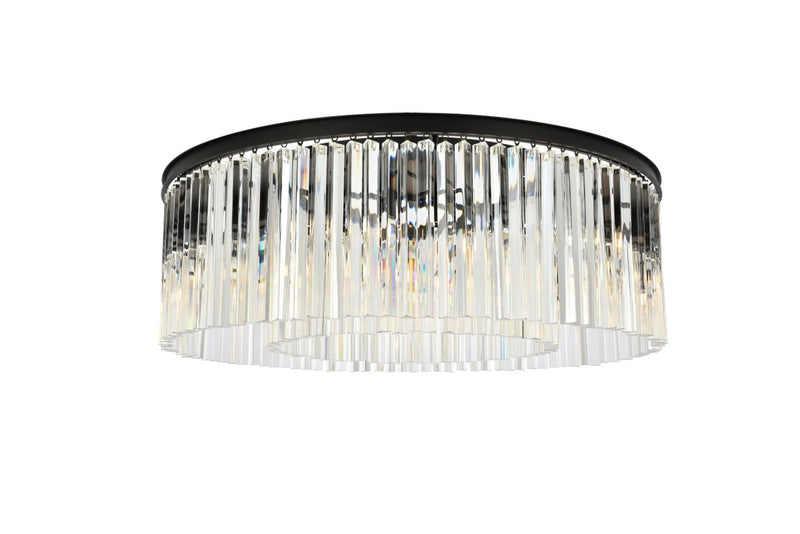 Elegant Lighting - 1208F43MB/RC - Ten Light Flush Mount - Sydney - Matte Black