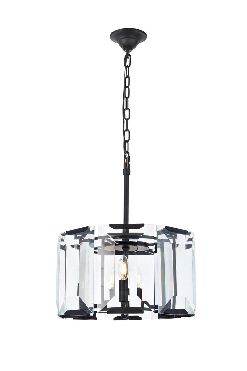 Elegant Lighting - 1211D17FB - Four Light Pendant - Monaco - Flat Black