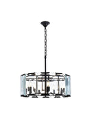 Elegant Lighting - 1211D26FB - Six Light Chandelier - Monaco - Flat Black