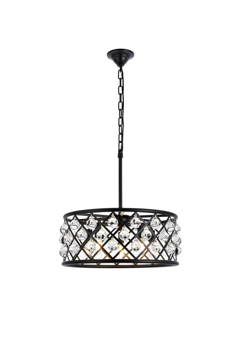 Elegant Lighting - 1213D20MB/RC - Five Light Pendant - Madison - Matte Black