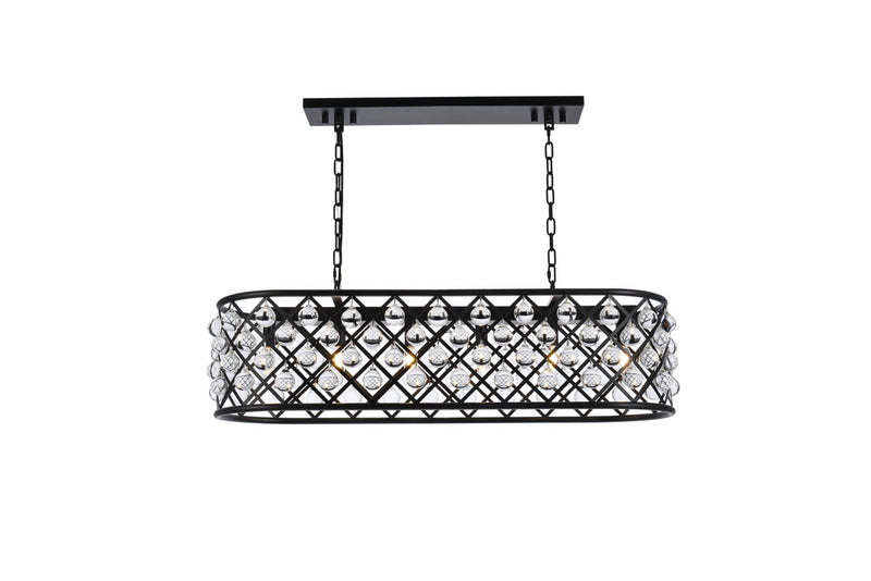 Elegant Lighting - 1215G40MB/RC - Six Light Chandelier - Madison - Matte Black