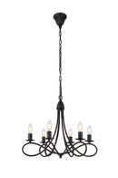 Elegant Lighting - 1452D22DB - Six Light Pendant - Lyndon - Dark Bronze