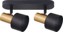 LÁMPARA DE PARED O TECHO DECORATIVA 2XGU10-40W(NO INCLUIDO),ACABADO BLACK GOLDEN/ALUMINIO METAL.