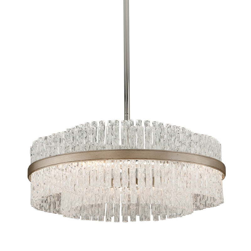 Corbett Lighting - 204-46-SL/SS - Eight Light Chandelier - Chime - Silver Leaf Polished Stainless