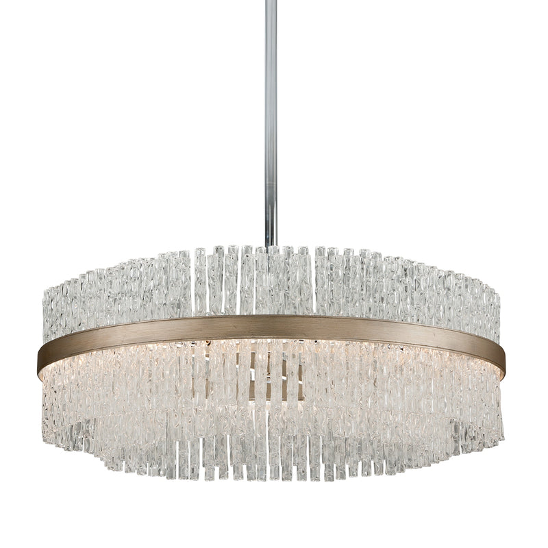 Corbett Lighting - 204-48 - 12 Light Chandelier - Chime - Silver Leaf Polished Stainless
