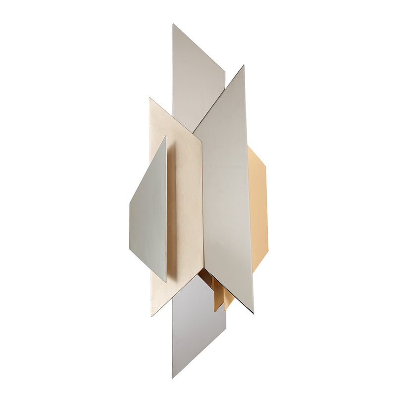 Corbett Lighting - 207-12-SS/WSL/GL - Two Light Wall Sconce - Modernist - Pol Ss W Silver/Gold Leaf