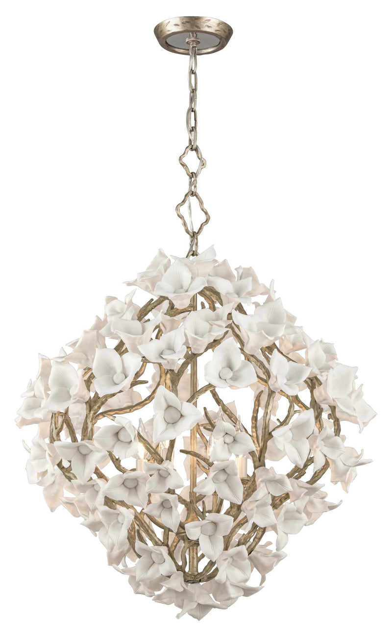 Corbett Lighting - 211-46 - Six Light Chandelier - Lily - Enchanted Silver Leaf