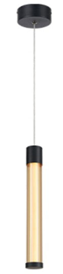 LÁMPARA DE TECHO COLGANTE DECORATIVA MODERNA LED 7W, TONALIDAD DE 3000K, 100-240V, 50-60HZ, GRADO DE PROTECCION IP20, ACABADO NEGRO + VIDRIO.