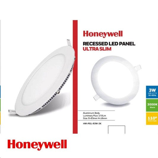 LÁMPARA DE TECHO LED RECESADO REDONDO 3W, EMITE 150LM, TONALIDAD 3000K,100-277V, 50-60HZ, ACABADO BLANCO.