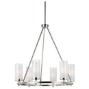 Six Light Chandelier<br /><span style="color:#4AB0CE;">Entrega: 4-10 dias en USA</span><br /><span style="color:#4AB0CE;font-size:60%;">PREGUNTE POR ENTREGA EN PANAMA</span><br />Collection: Jonah<br />Finish: Satin Nickel / Chrome