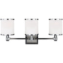 Three Light Vanity<br /><span style="color:#4AB0CE;">Entrega: 4-10 dias en USA</span><br /><span style="color:#4AB0CE;font-size:60%;">PREGUNTE POR ENTREGA EN PANAMA</span><br />Collection: Prospect Park<br />Finish: Satin Nickel / Chrome