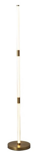 LÁMPARA DE PIE DECORATIVA CON LUZ LED 14.5W TONALIDAD DE 3000K, ACABADO COBRE METAL/ACRÍLICO.