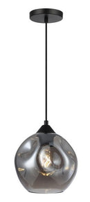 Lámpara Colgante Decorativa 1Xe27-40W (No Incluido) Acabado Black/ Metal Vidrio.