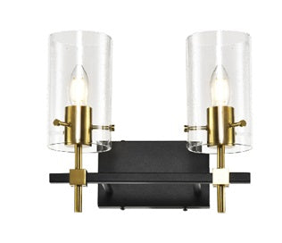 LÁMPARA DE PARED DECORATIVA 2XE12-40W, 110-240V, 50-60HZ, GRADO DE PROTECCION IP20, ACABADO NEGRO.
