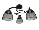 LÁMPARA DE TECHO  DECORATIVA 3XE27-40W, 110-240V, 50-60HZ, GRADO DE PROTECCION IP20, ACABADO NEGRO.