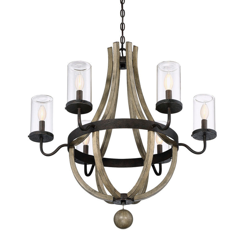 Six Light Outdoor Chandelier<br /><span style="color:#4AB0CE;">Entrega: 4-10 dias en USA</span><br /><span style="color:#4AB0CE;font-size:60%;">PREGUNTE POR ENTREGA EN PANAMA</span><br />Collection: Eden<br />Finish: Weathervane