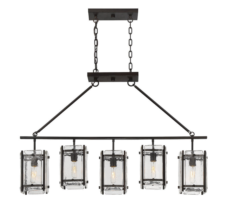 Five Light Linear Chandelier<br /><span style="color:#4AB0CE;">Entrega: 4-10 dias en USA</span><br /><span style="color:#4AB0CE;font-size:60%;">PREGUNTE POR ENTREGA EN PANAMA</span><br />Collection: Glenwood<br />Finish: English Bronze