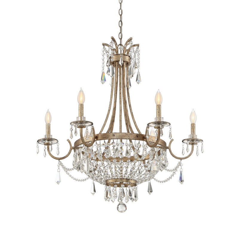 Six Light Chandelier<br /><span style="color:#4AB0CE;">Entrega: 4-10 dias en USA</span><br /><span style="color:#4AB0CE;font-size:60%;">PREGUNTE POR ENTREGA EN PANAMA</span><br />Collection: Claiborne<br />Finish: Avalite