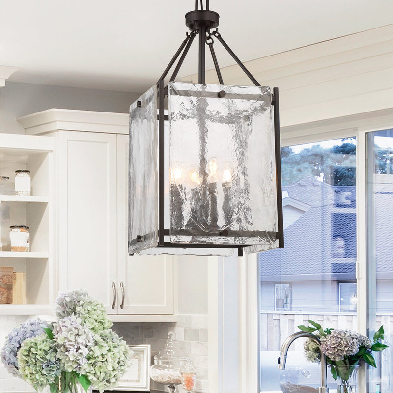 Four Light Foyer Pendant<br /><span style="color:#4AB0CE;">Entrega: 4-10 dias en USA</span><br /><span style="color:#4AB0CE;font-size:60%;">PREGUNTE POR ENTREGA EN PANAMA</span><br />Collection: Glenwood<br />Finish: English Bronze