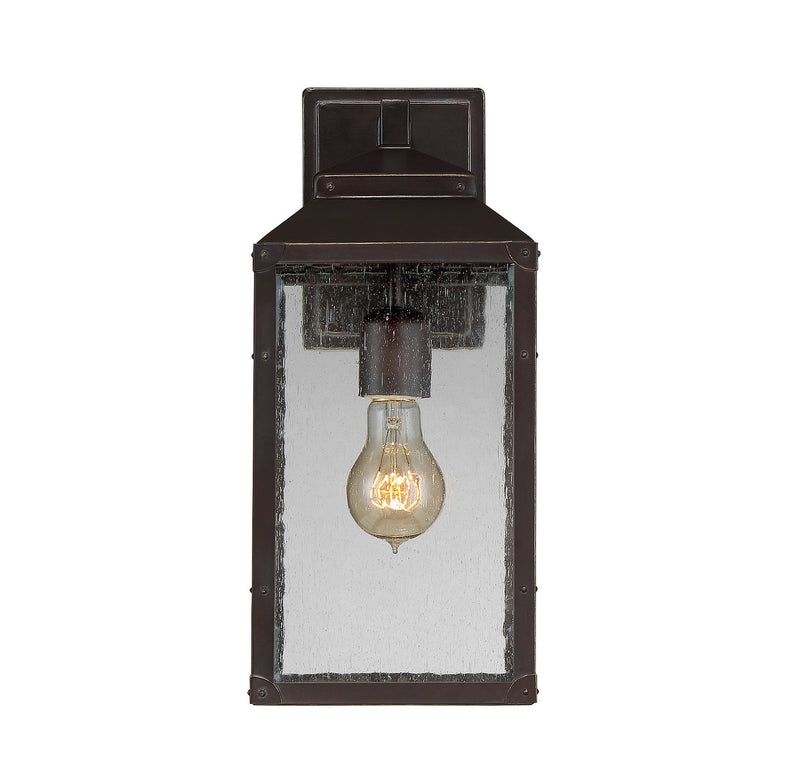 One Light Wall Mount<br /><span style="color:#4AB0CE;">Entrega: 4-10 dias en USA</span><br /><span style="color:#4AB0CE;font-size:60%;">PREGUNTE POR ENTREGA EN PANAMA</span><br />Collection: Brennan<br />Finish: English Bronze with Gold