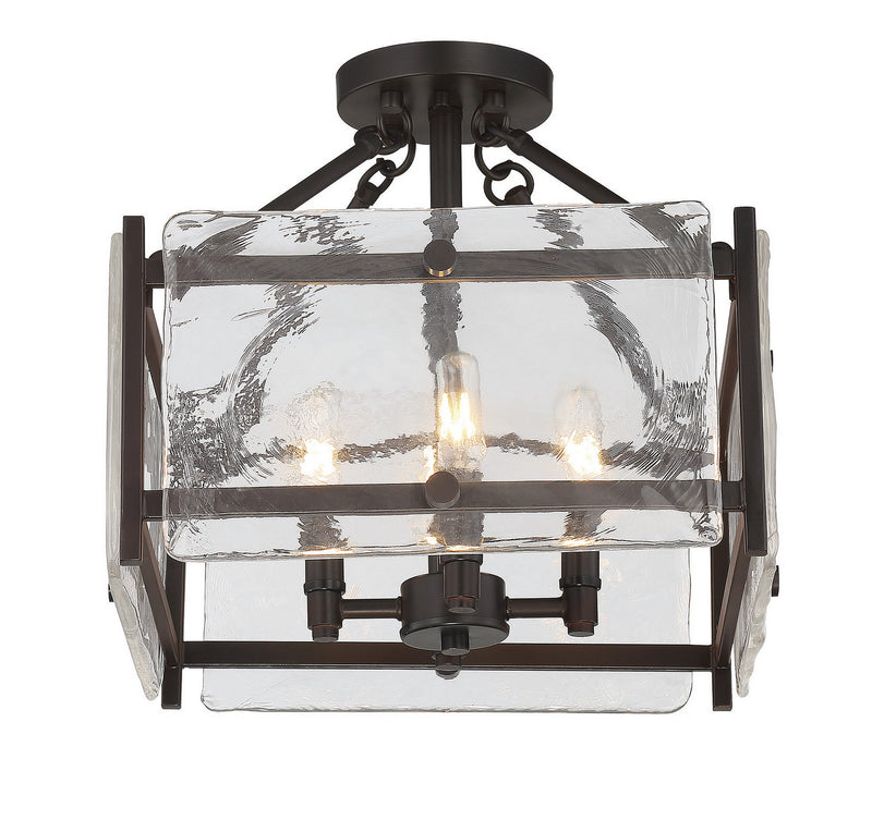 Four Light Semi-Flush Mount<br /><span style="color:#4AB0CE;">Entrega: 4-10 dias en USA</span><br /><span style="color:#4AB0CE;font-size:60%;">PREGUNTE POR ENTREGA EN PANAMA</span><br />Collection: Glenwood<br />Finish: English Bronze