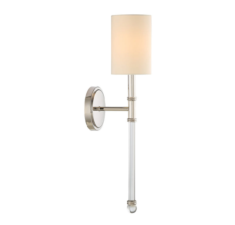 One Light Wall Sconce<br /><span style="color:#4AB0CE;">Entrega: 4-10 dias en USA</span><br /><span style="color:#4AB0CE;font-size:60%;">PREGUNTE POR ENTREGA EN PANAMA</span><br />Collection: Fremont<br />Finish: Polished Nickel