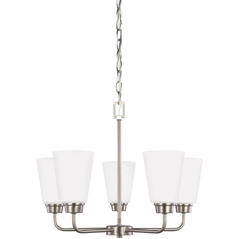 Five Light Chandelier<br /><span style="color:#4AB0CE;">Entrega: 4-10 dias en USA</span><br /><span style="color:#4AB0CE;font-size:60%;">PREGUNTE POR ENTREGA EN PANAMA</span><br />Collection: Kerrville<br />Finish: Brushed Nickel