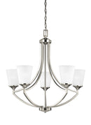 Five Light Chandelier<br /><span style="color:#4AB0CE;">Entrega: 4-10 dias en USA</span><br /><span style="color:#4AB0CE;font-size:60%;">PREGUNTE POR ENTREGA EN PANAMA</span><br />Collection: Hanford<br />Finish: Brushed Nickel