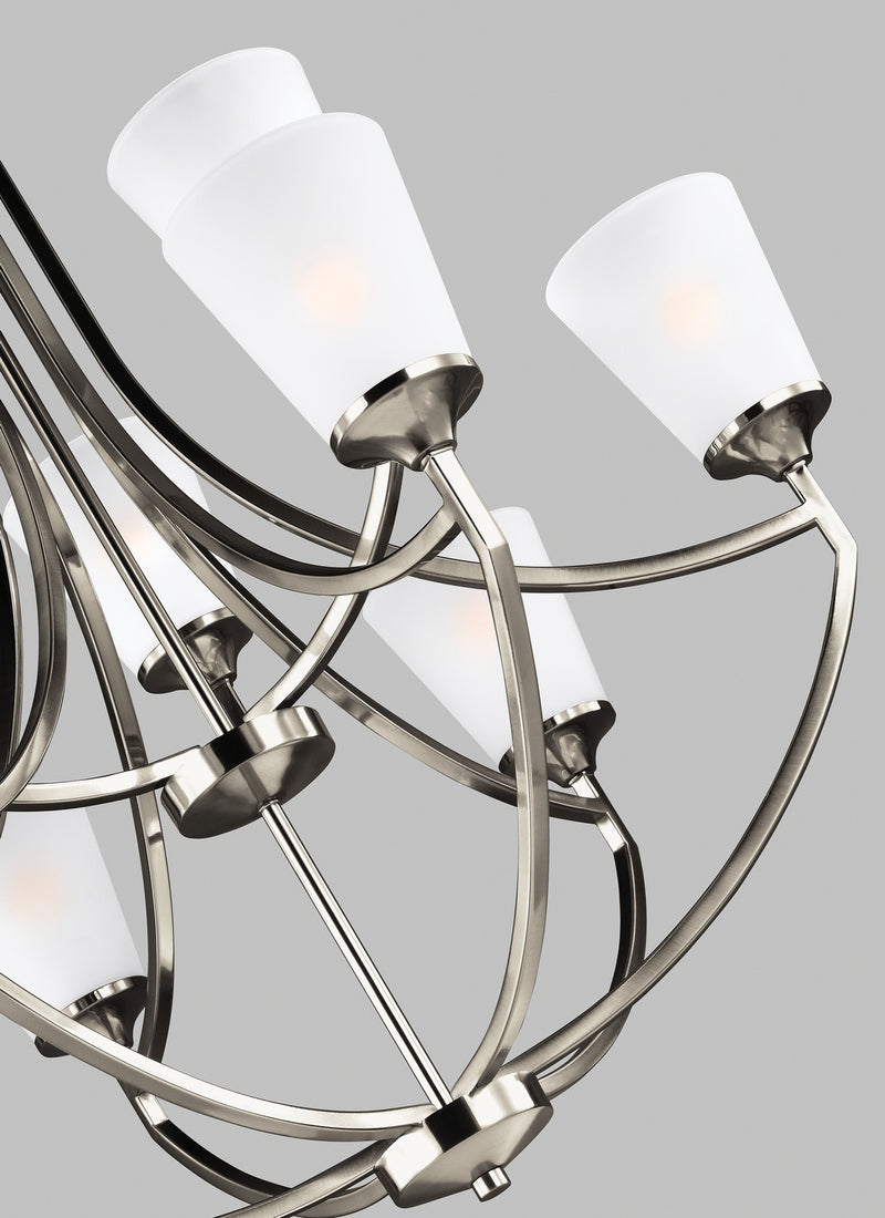 Generation Lighting - 3124509-962 - Nine Light Chandelier - Hanford - Brushed Nickel
