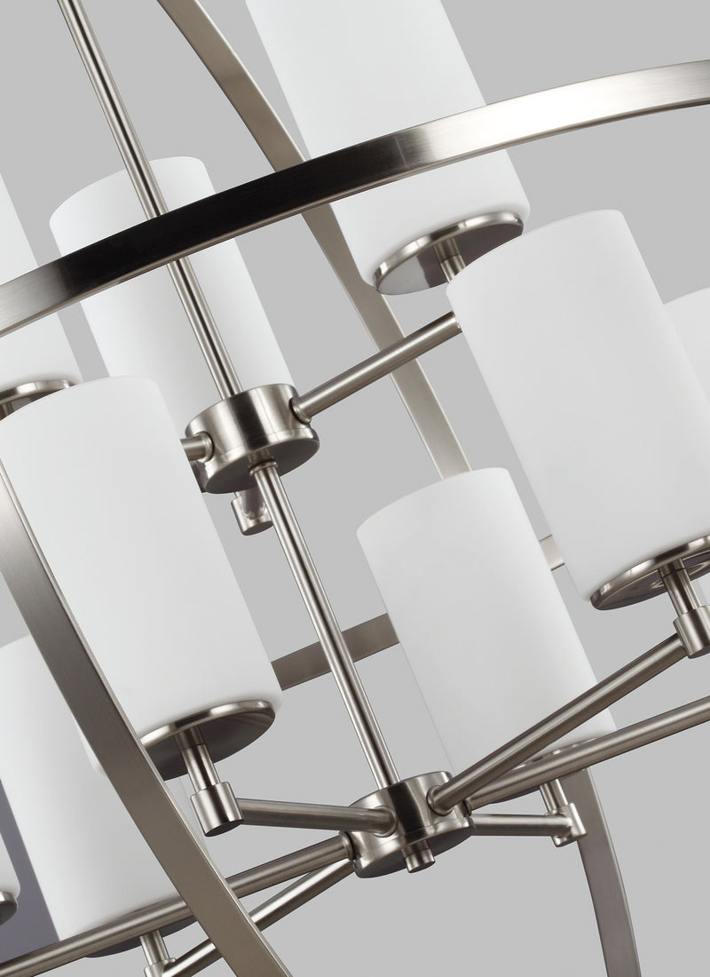 Generation Lighting - 3124609-962 - Nine Light Chandelier - Alturas - Brushed Nickel
