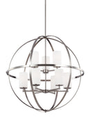 Nine Light Chandelier<br /><span style="color:#4AB0CE;">Entrega: 4-10 dias en USA</span><br /><span style="color:#4AB0CE;font-size:60%;">PREGUNTE POR ENTREGA EN PANAMA</span><br />Collection: Alturas<br />Finish: Brushed Nickel