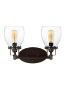 Two Light Wall / Bath<br /><span style="color:#4AB0CE;">Entrega: 4-10 dias en USA</span><br /><span style="color:#4AB0CE;font-size:60%;">PREGUNTE POR ENTREGA EN PANAMA</span><br />Collection: Belton<br />Finish: Bronze