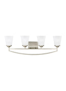 Four Light Wall / Bath<br /><span style="color:#4AB0CE;">Entrega: 4-10 dias en USA</span><br /><span style="color:#4AB0CE;font-size:60%;">PREGUNTE POR ENTREGA EN PANAMA</span><br />Collection: Hanford<br />Finish: Brushed Nickel