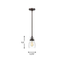 One Light Mini-Pendant<br /><span style="color:#4AB0CE;">Entrega: 4-10 dias en USA</span><br /><span style="color:#4AB0CE;font-size:60%;">PREGUNTE POR ENTREGA EN PANAMA</span><br />Collection: Belton<br />Finish: Bronze