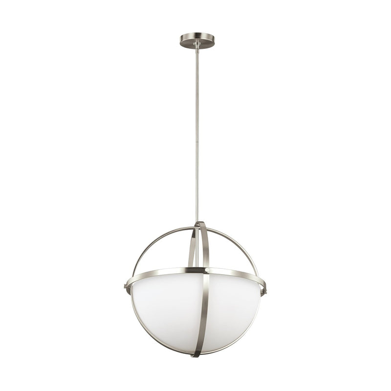 Generation Lighting - 6624603-962 - Three Light Pendant - Alturas - Brushed Nickel