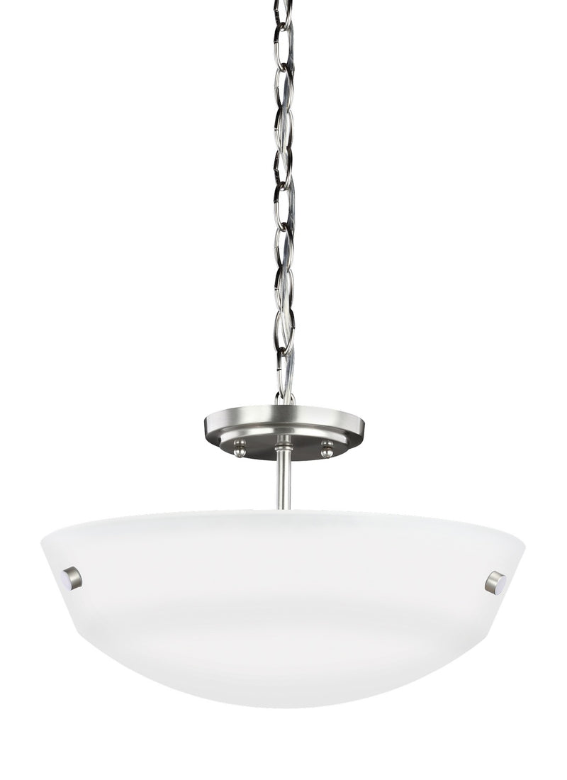 Two Light Semi-Flush Convertible Pendant<br /><span style="color:#4AB0CE;">Entrega: 4-10 dias en USA</span><br /><span style="color:#4AB0CE;font-size:60%;">PREGUNTE POR ENTREGA EN PANAMA</span><br />Collection: Kerrville<br />Finish: Brushed Nickel