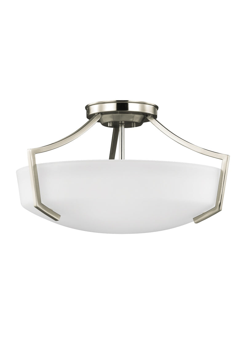 Generation Lighting. - 7724503-962 - Three Light Semi-Flush Convertible Pendant - Hanford - Brushed Nickel