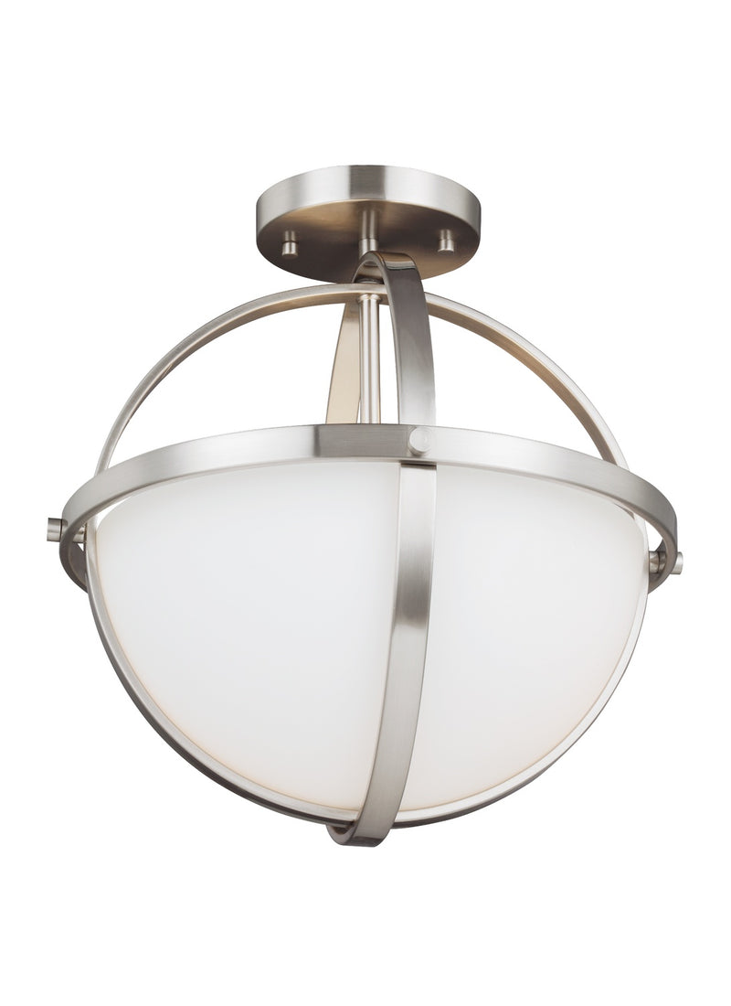 Two Light Semi-Flush Convertible Pendant<br /><span style="color:#4AB0CE;">Entrega: 4-10 dias en USA</span><br /><span style="color:#4AB0CE;font-size:60%;">PREGUNTE POR ENTREGA EN PANAMA</span><br />Collection: Alturas<br />Finish: Brushed Nickel