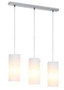 LÁMPARA DE TECHO COLGANTE DECORATIVA 1XE27-60W (NO INCLUIDO) 110-240V, 50-60HZ, GRADO DE PROTECCION IP20, ACABADO BLANCO + MATERIAL METAL + VIDRIO.