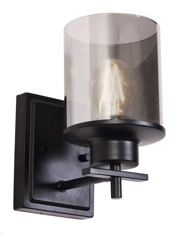 LÁMPARA DE PARED DECORATIVA 1XE27-40W(NO INCLUIDO),ACABADO NEGRO/ METAL VIDRIO.