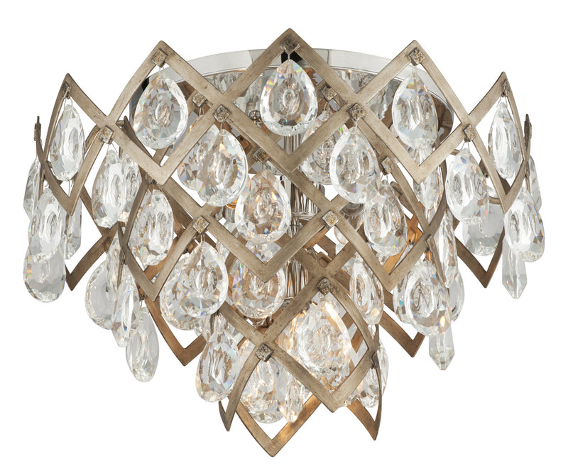 Corbett Lighting - 214-33-SGL/SS - Three Light Semi Flush Mount - Tiara - Vienna Bronze