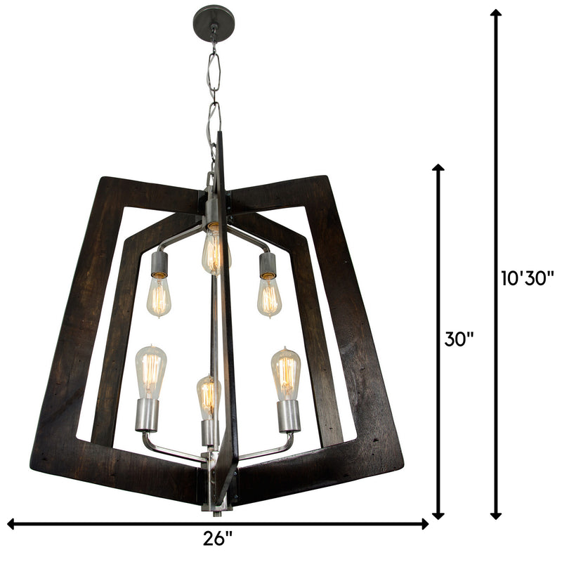 Six Light Chandelier<br /><span style="color:#4AB0CE;">Entrega: 4-10 dias en USA</span><br /><span style="color:#4AB0CE;font-size:60%;">PREGUNTE POR ENTREGA EN PANAMA</span><br />Collection: Lofty<br />Finish: Steel