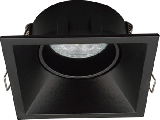 LÁMPARA SPOT EMPOTRABLE 1XGU10-35W, ÁNGULO AJUSTABLE, GRADO DE PROTECCIÓN IP20, ACABADO NEGRO.