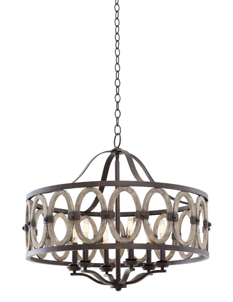 Kalco - 500251FG - Six Light Pendant - Belmont - Florence Gold