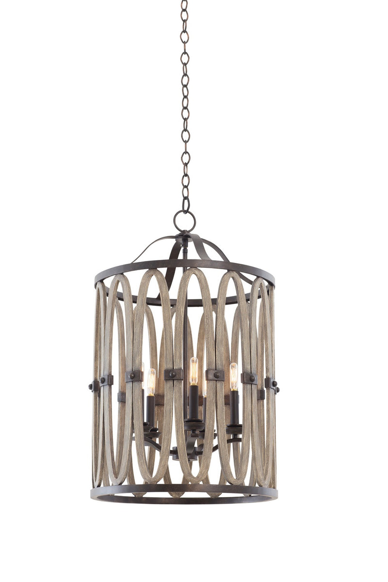 Kalco - 500252FG - Five Light Foyer Pendant - Belmont - Florence Gold